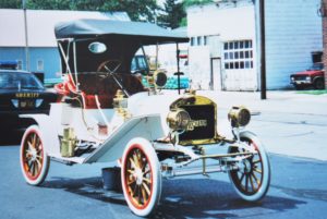 This 1909 Lambert car is on display in the James F. Dicke Transportation Center at Carillon Historical Park in Dayton, Ohio.